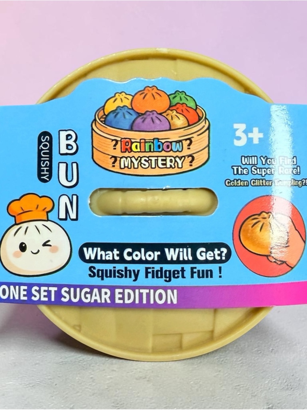 (2) Rainbow Mystery Glitter Mini Squishy Bun